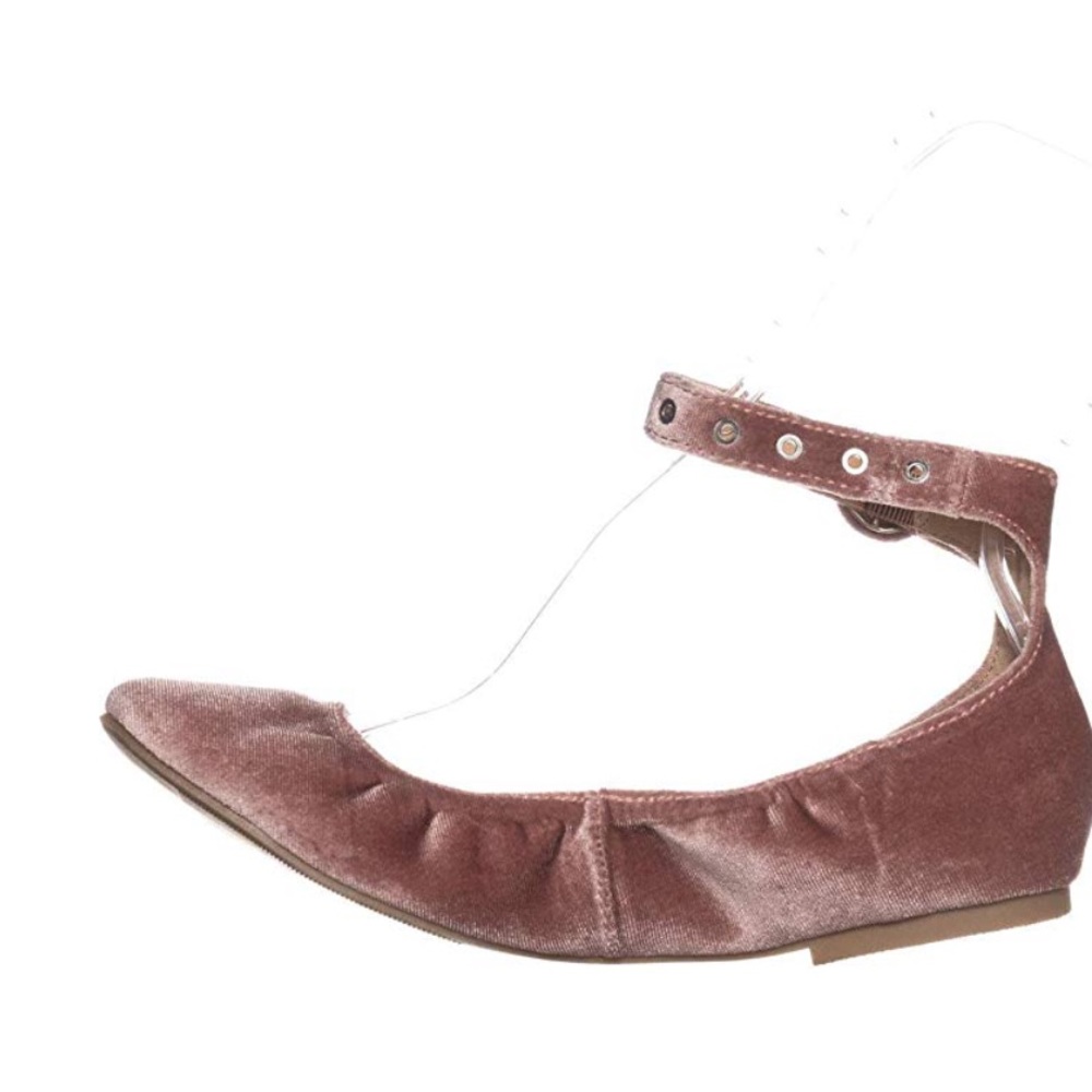 NWT Closed toe fabric ankle wrap ballet flats Sz 7